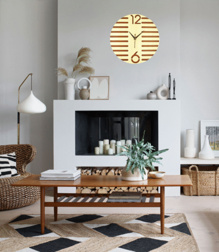 Wooden Silent Non-Ticking Wall Clock for Home Stylish Latest Designer Wall Clock for Home Living Room Bedroom Office Hall